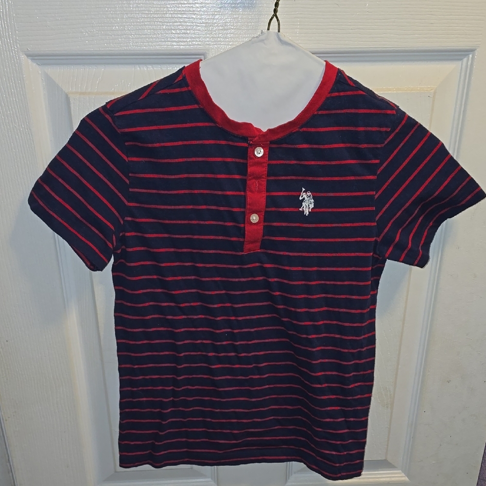 U.S. Polo Assn. Kids Polo - Red and Navy Stripes